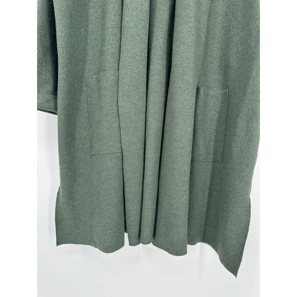 Eileen Fisher Lightweight Boiled Wool Coat Cardigan Longline Jacket Sweater - Picture 6 of 13